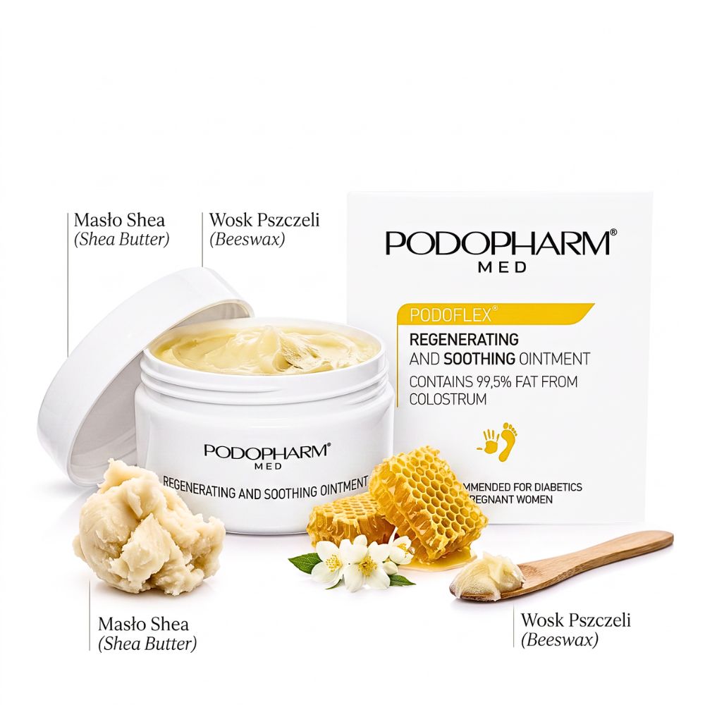 PODOFLEX® Maść regenerująco-kojąca do suchej skóry i pękających pięt 60 ml (1)