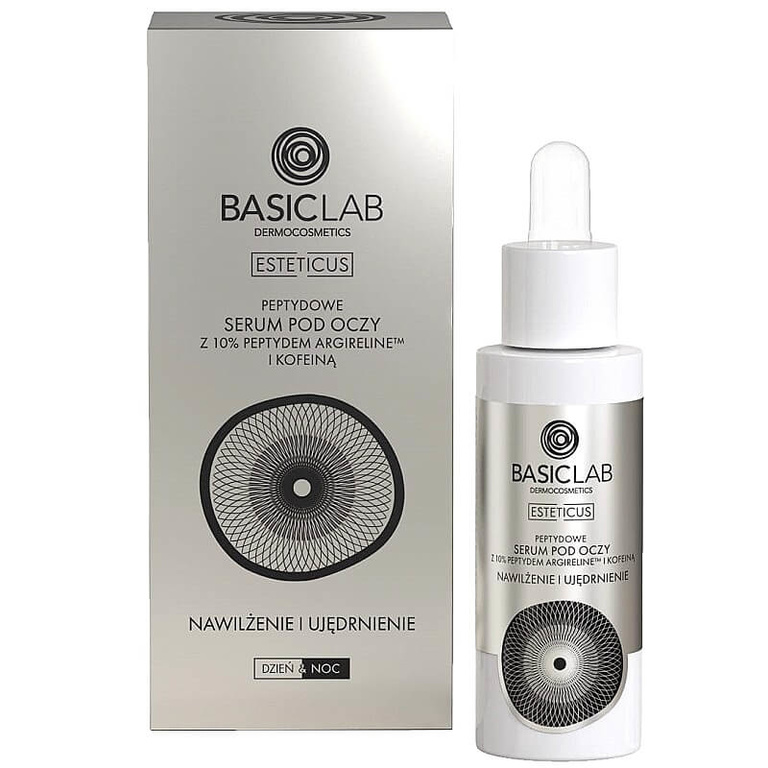 BasicLab • Serum peptydowe pod oczy z Argreliną 10% nawilżanie i ujędrnianie 