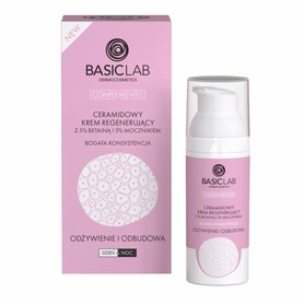 BasicLab • Ceramidowy krem regenerujacy do twarzy z 5% Beatiną i 3% Mocznikiem, bogata konsystencja 50 ml
