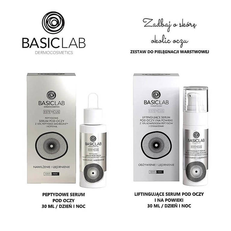 BasicLab • Zestaw serum do pielęgnacji warstwowej okolic oczu 30 ml