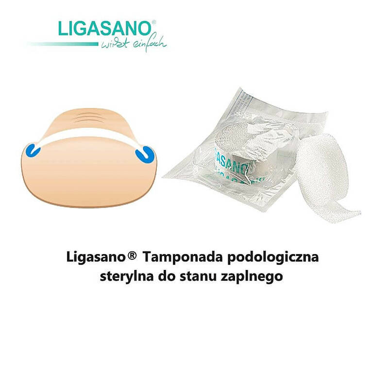 Tamponada podologiczna Ligasano® sterylna 50cmx2.5cmx0.4cm - do stanu zaplnego