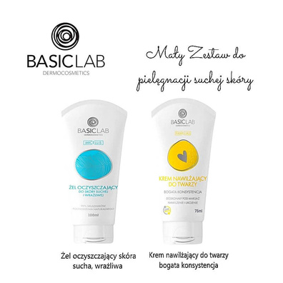 BasicLab • Mały zestaw do pielęgnacji suchej skóry twarzy