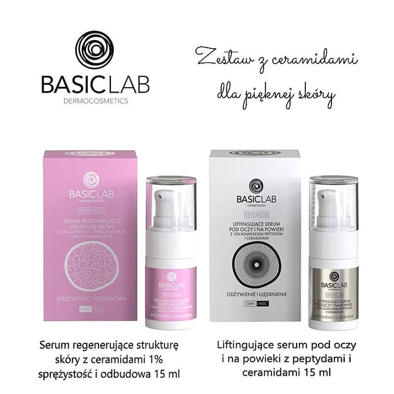 BasicLab • Zestaw serum do twarzy z ceramidami dla pięknej skóry