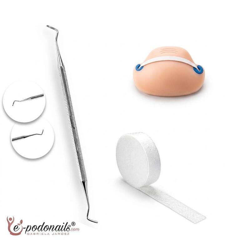 Zestaw do wrastających paznokci, sonda podologiczna z tamponadą fizelinową |PodoNAILS®