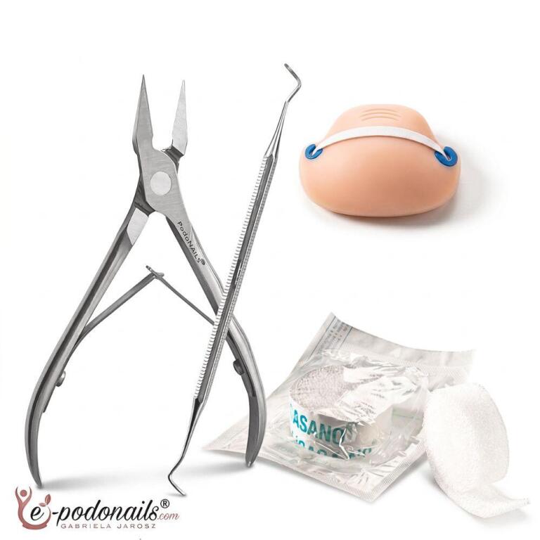 Zestaw narzędzi do wrastających paznokci z tamponadą Ligasano sterylną |PodoNAILS®