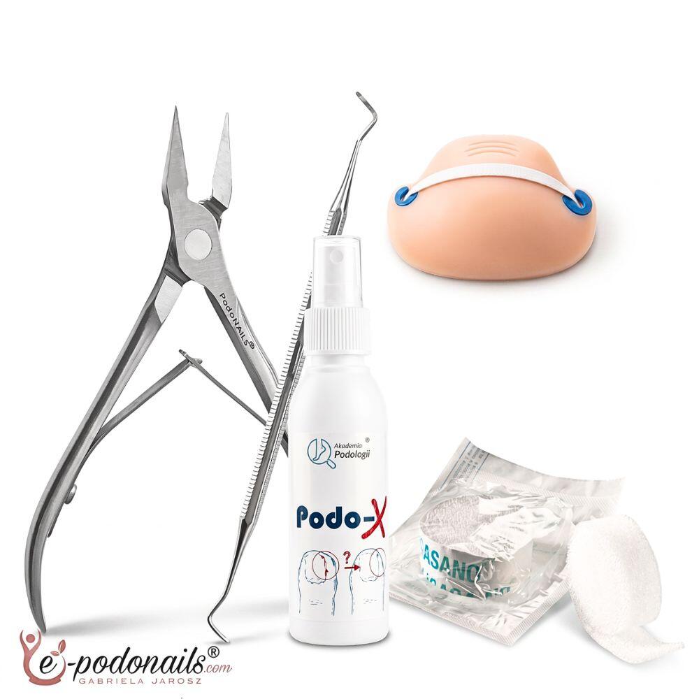 Zestaw narzędzi do wrastających paznokci z tamponadą Ligasano sterylną |PodoNAILS®